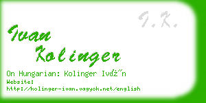 ivan kolinger business card